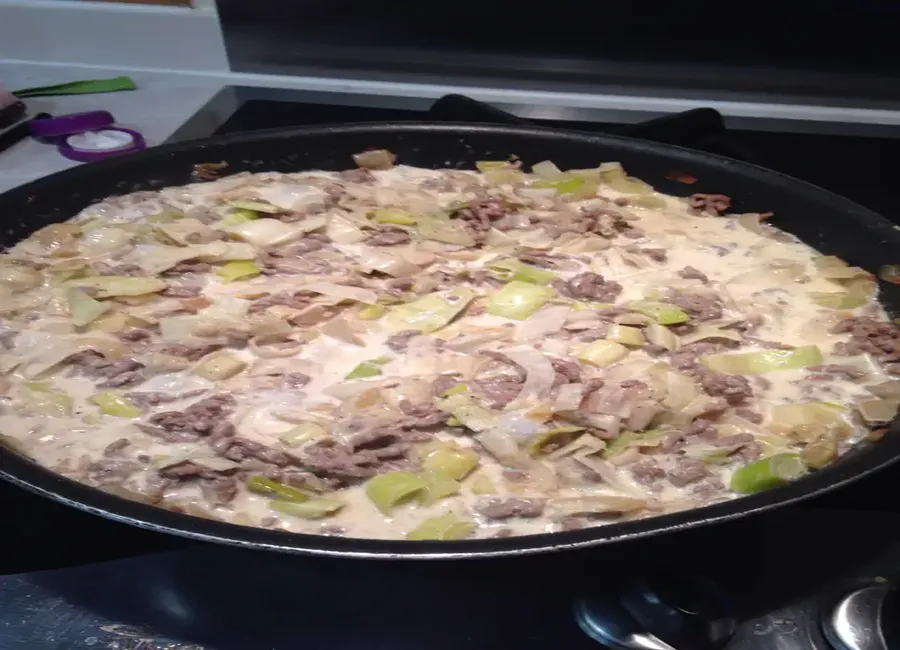 Délice de poireaux et viande hachée