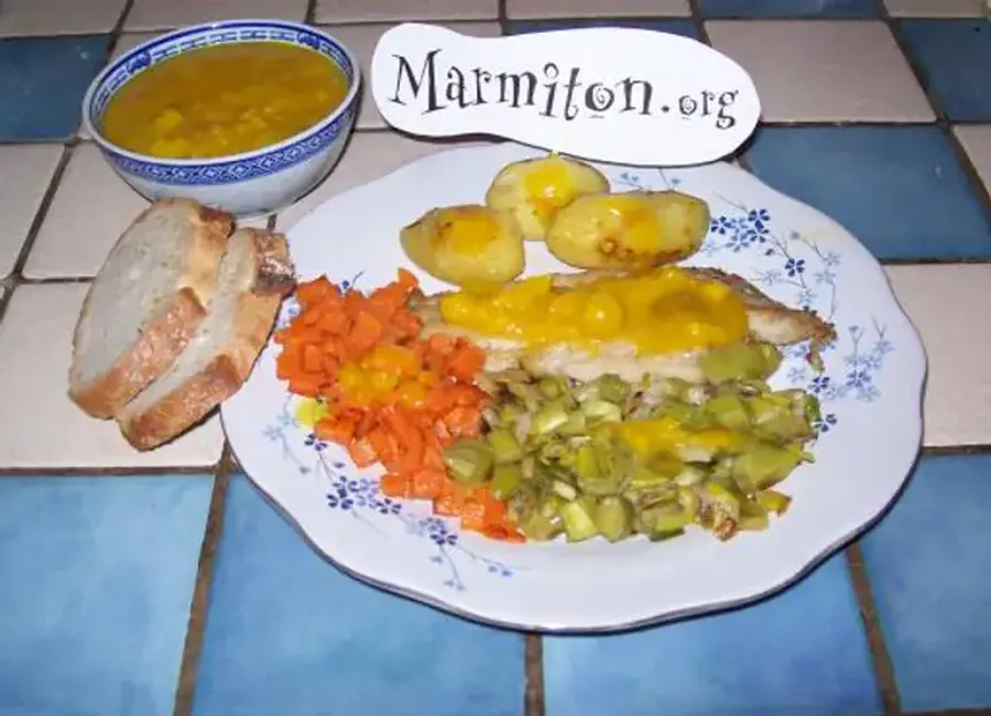 Filet de lieu noir sauce piccalilli