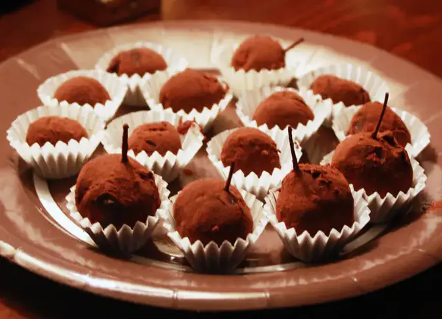 Truffes au chocolat parfumées au cognac