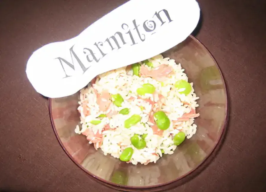 Riz au fèves et jambon de parme