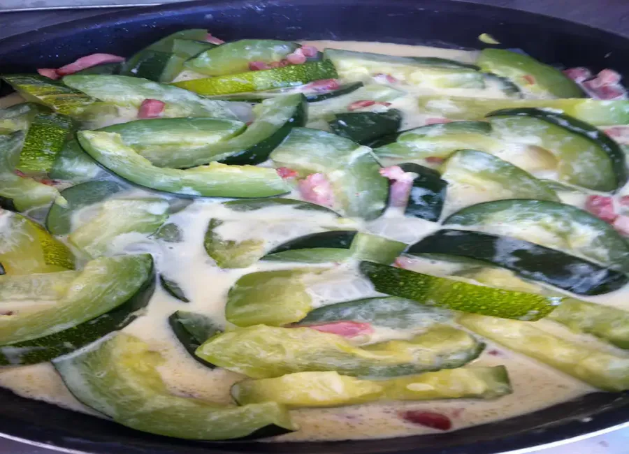 Courgettes à la carbonara