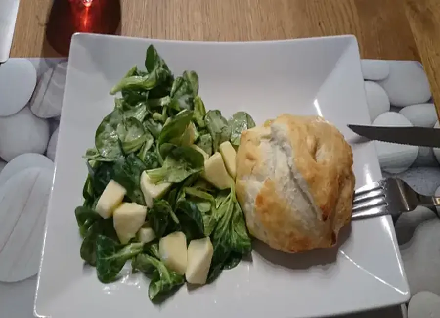 Feuilleté poireaux jambon cru