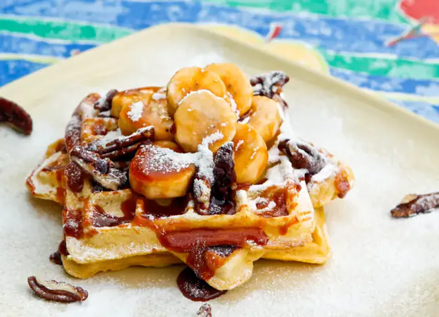 Gaufres banane caramel