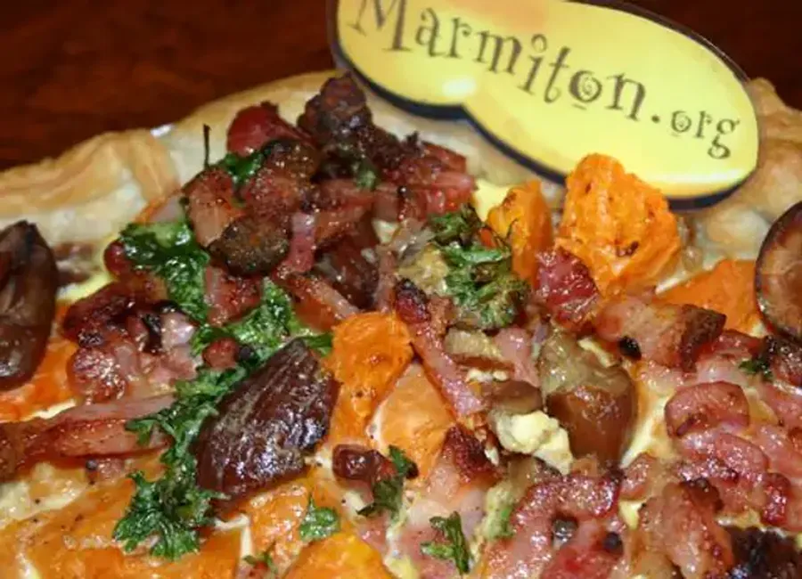 Tarte au potiron et aux lardons