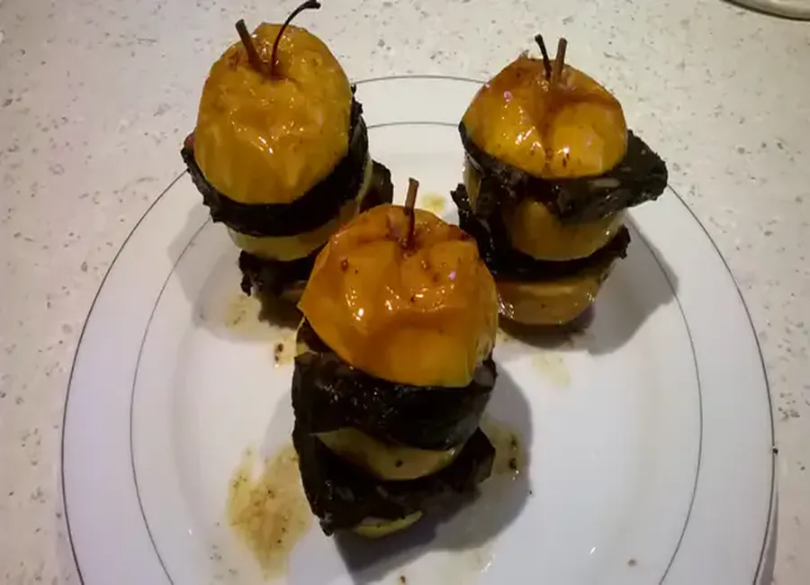 Brochettes de boudin paysan aux pommes