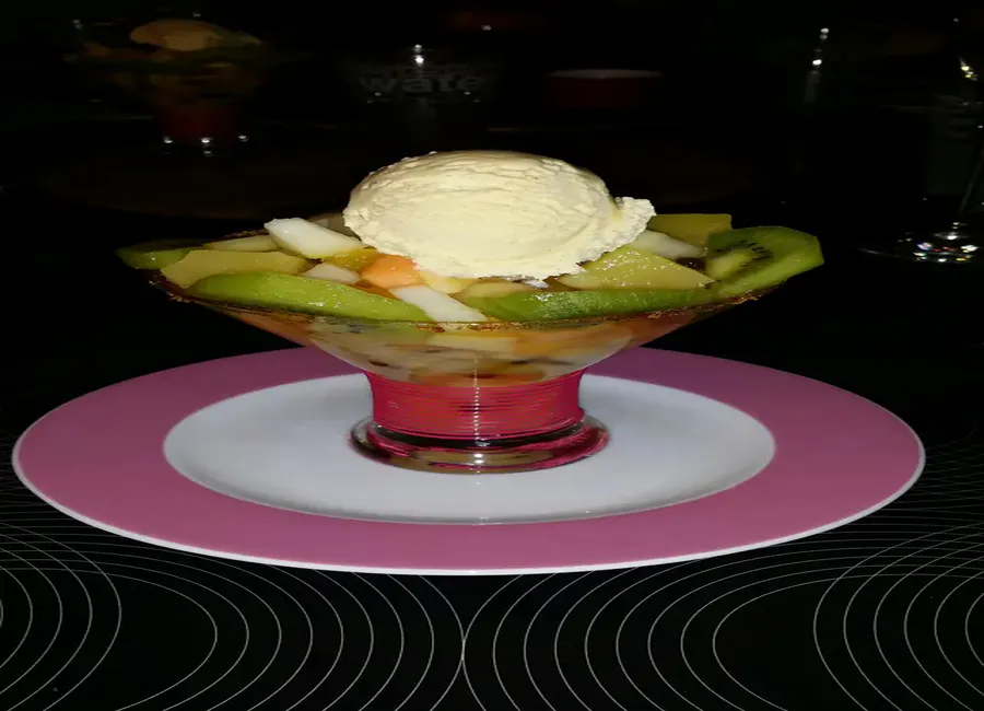 Salade de fruits glace vanille