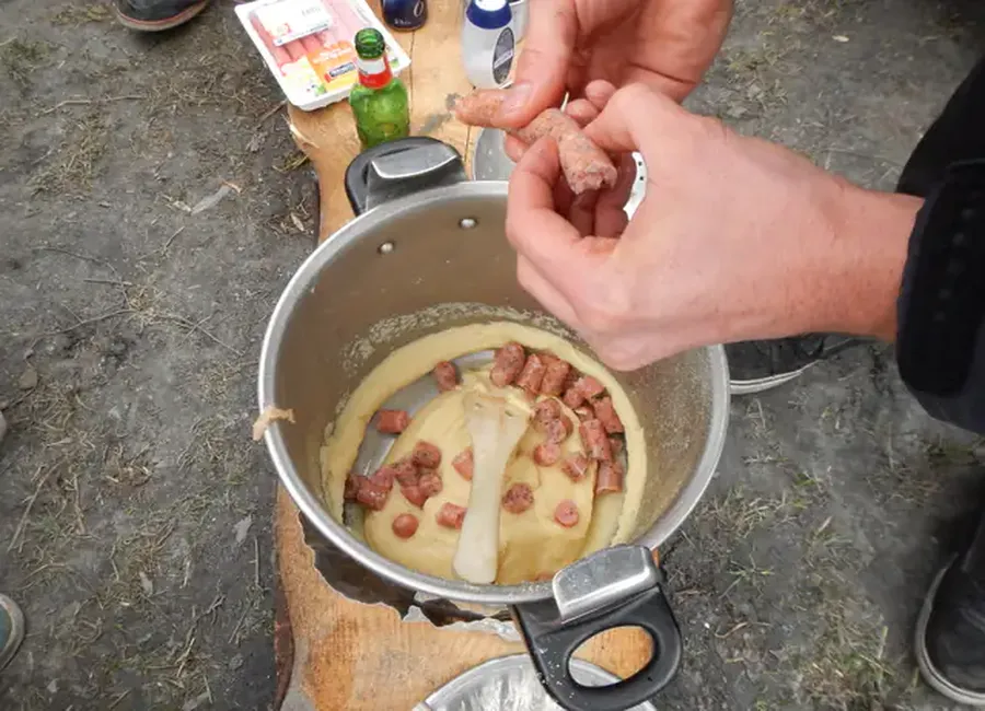 Chipos et purée revenues à la bière