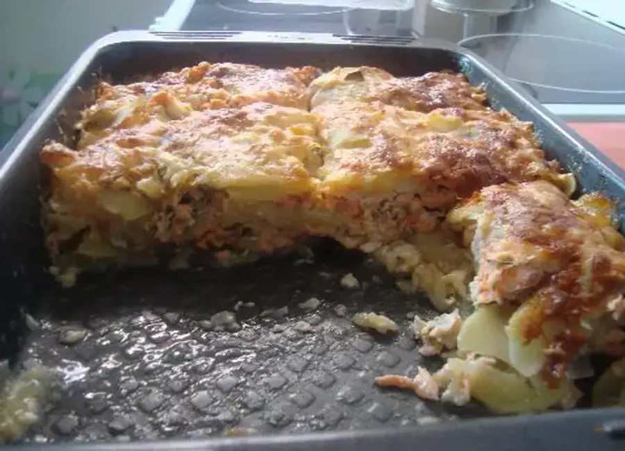 Gratin dauphinois léger au saumon fumé