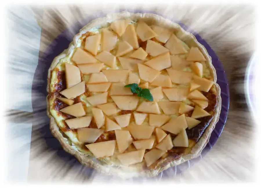 Tarte au fromage et au melon