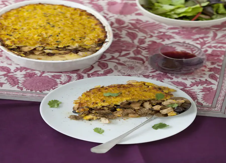 Hachis façon parmentier de maïs à la chilienne (pastel de choclos)