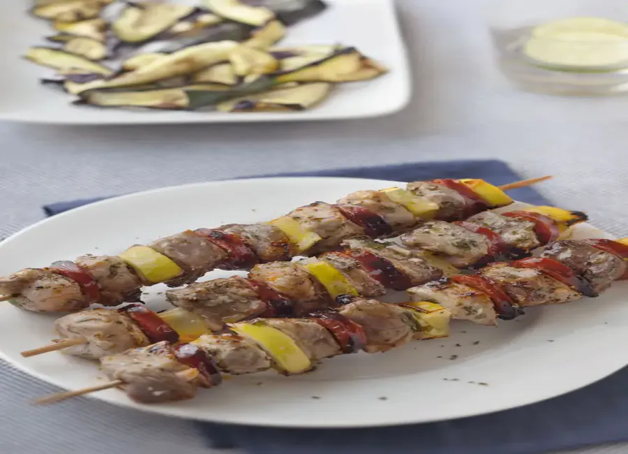 Brochettes porc chorizo citron