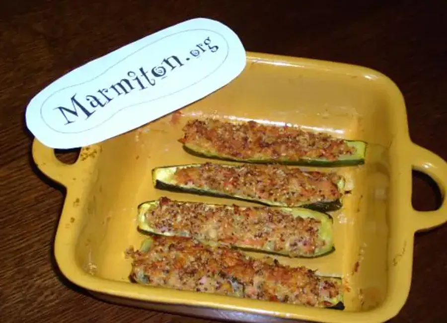 Courgettes farcies au saumon et quinoa