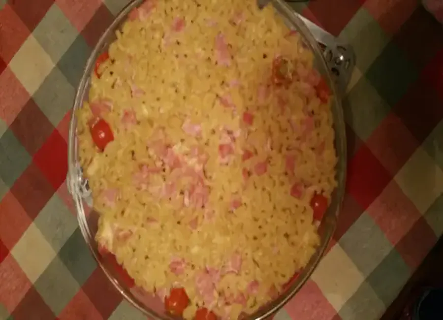 Gâteau de pâtes au jambon