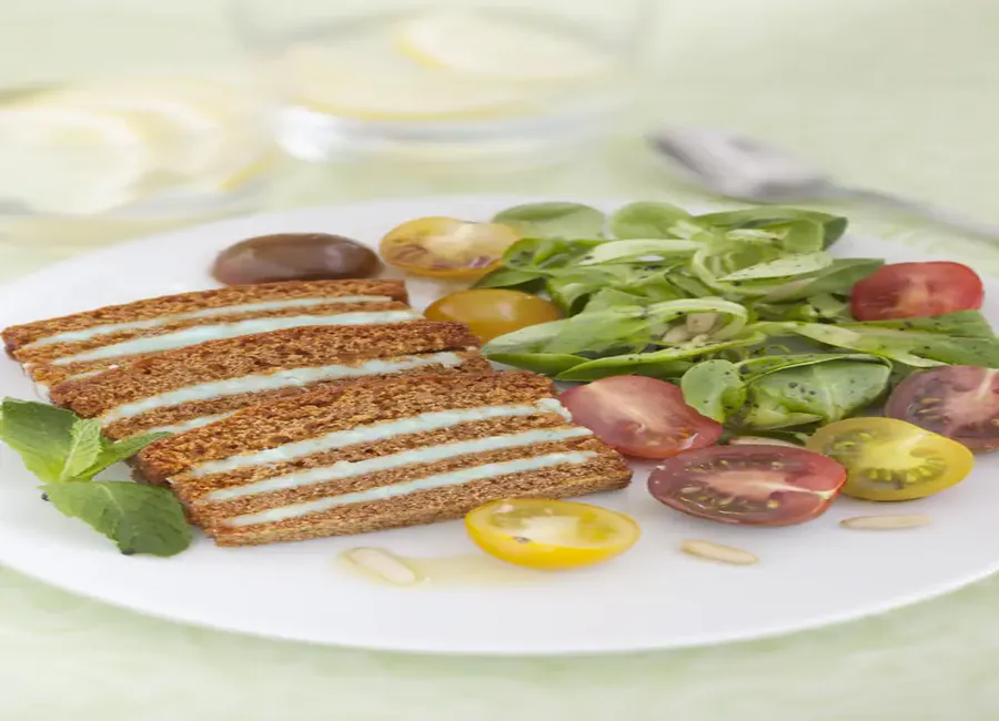 Millefeuille de pain d'épices au roquefort