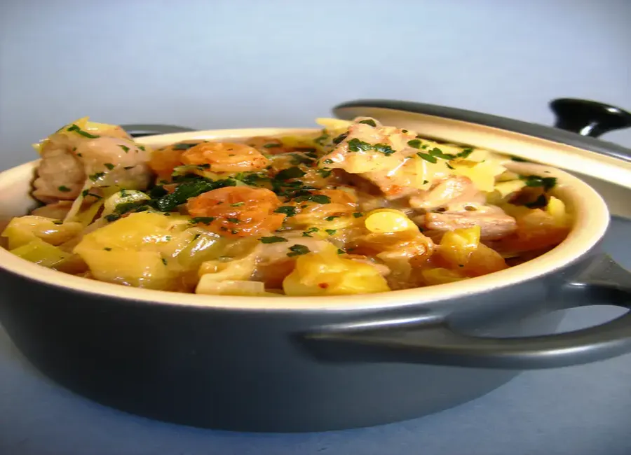 Veau aux poireaux et raisins secs