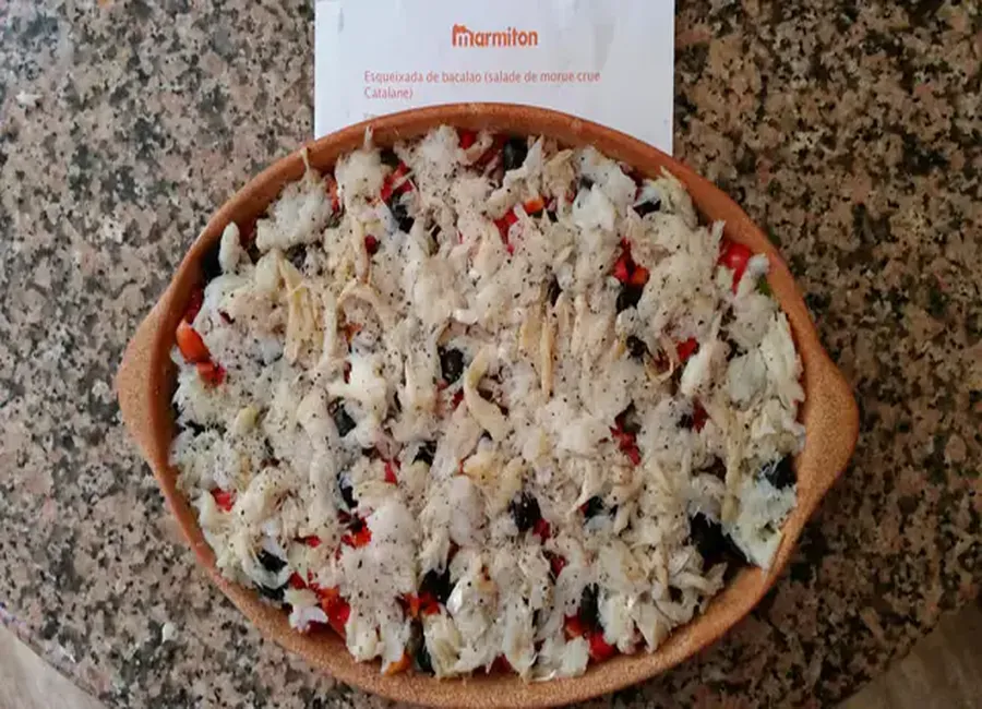 Esqueixada de bacalao (salade de morue crue catalane)