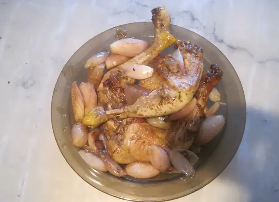 Poulet au vinaigre balsamique et aux échalotes