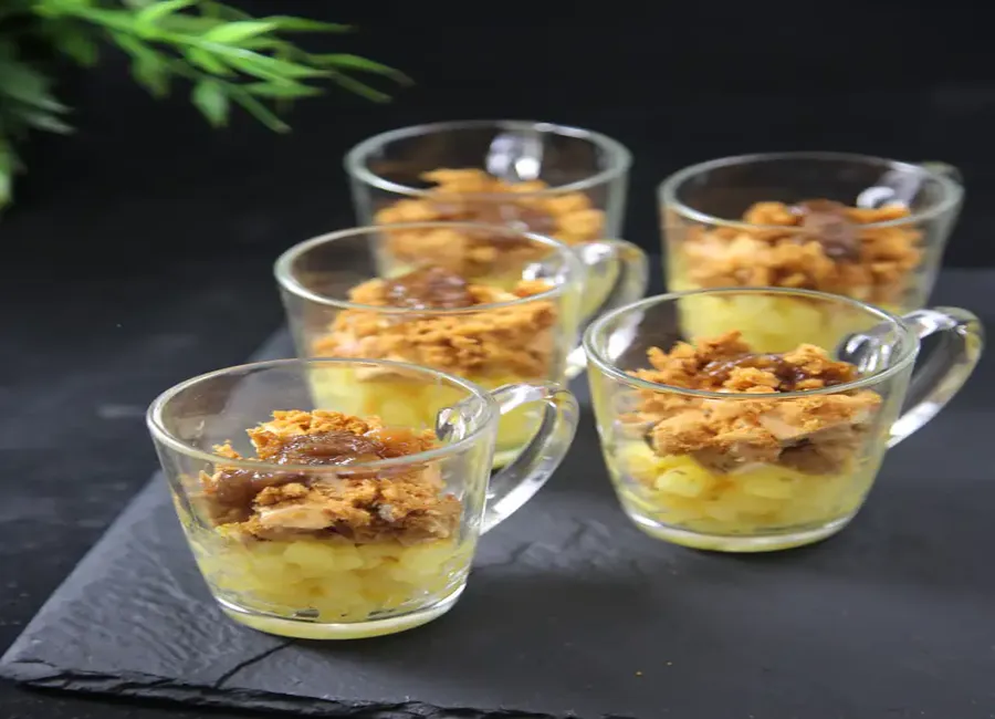 Verrine foie gras pommes et pain d'épices