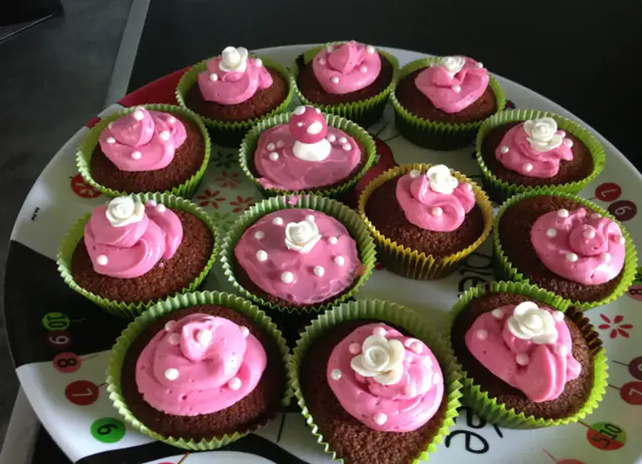 Cupcake chocolat amandes topping mascarpone