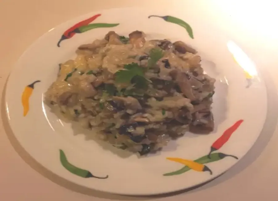 Risotto aux aubergines et aux champignons