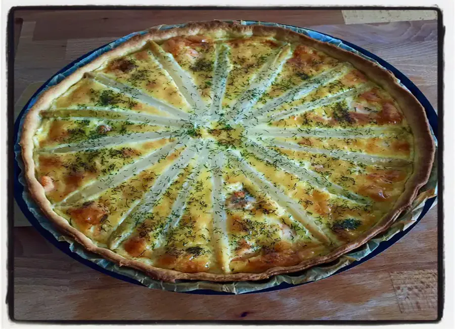 Tarte saumon frais et asperges