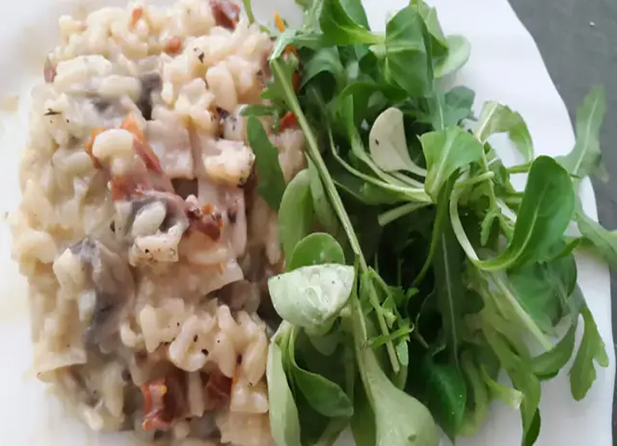 Risotto tomates séchées champignons de paris
