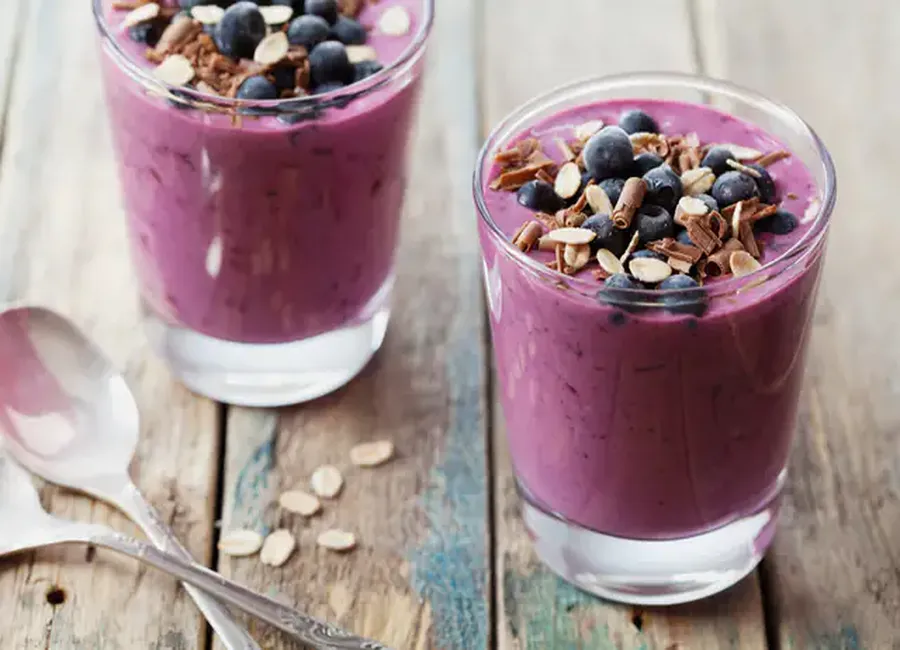 Verrine de mousse à la myrtille