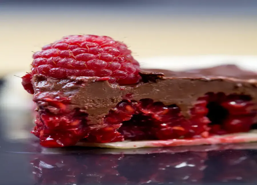 Tarte chocolat framboises