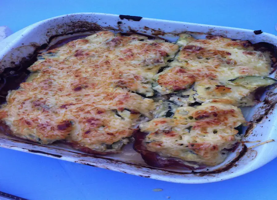 Gratin italien de courgettes à la ricotta et à la coppa