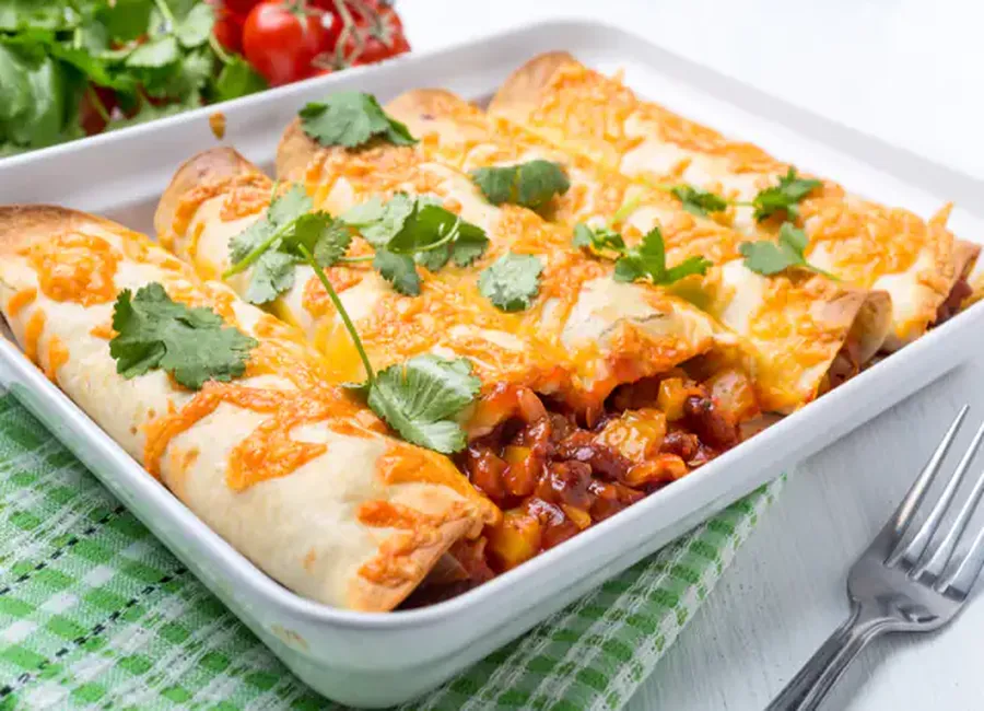 Enchilladas au boeuf gratinés
