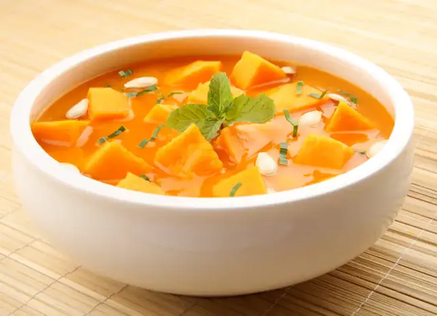 Soupe carotte, patate douce et coriandre