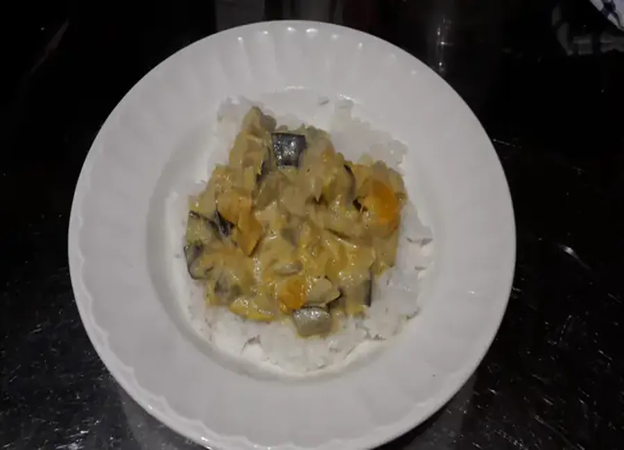 Potiron et aubergine à l'indienne