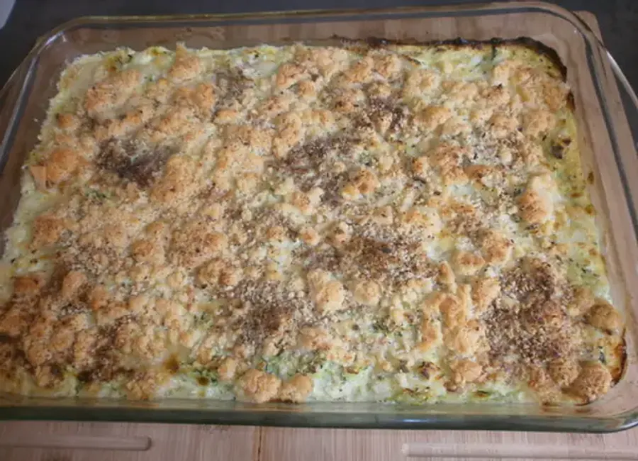 Crumble cabillaud courgettes