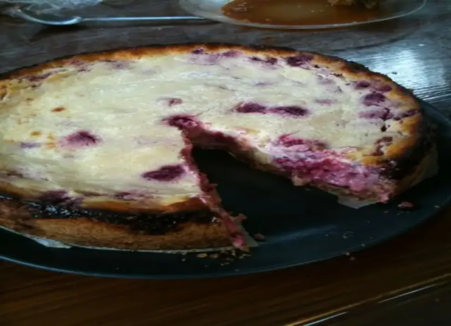 Gâeau aux framboises et au fromage blanc