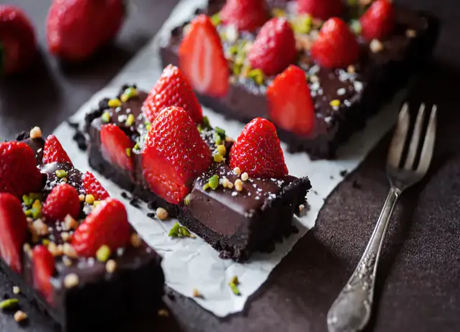 Tarte laitière fraise-chocolat