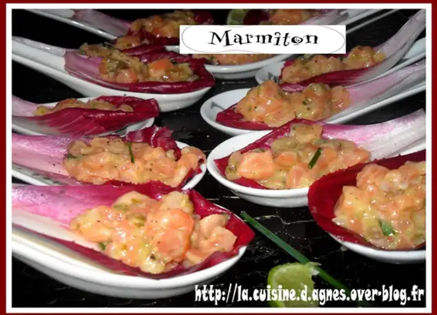 Tartare de saumon sur lit de carmine