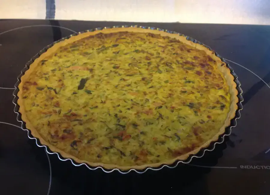 Tarte aux poireaux et lardons