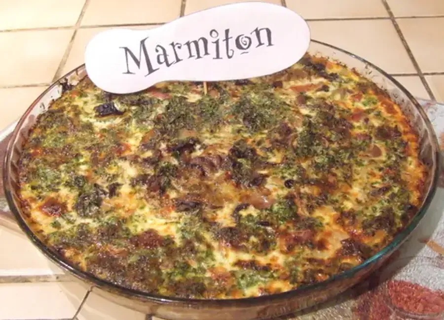Flan oignons, lardons, champignons