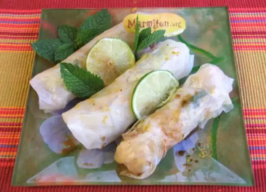 Rouleaux de printemps au poulet et au curry