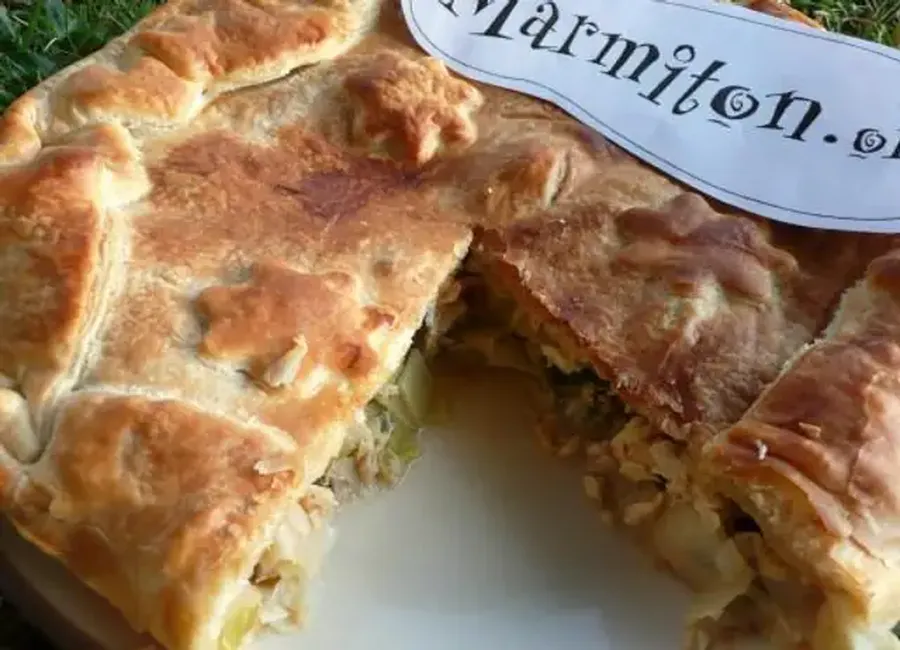 Tourte saumon fumé poireaux