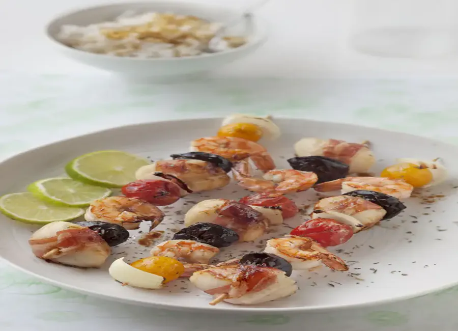 Brochette de st jacques et gambas