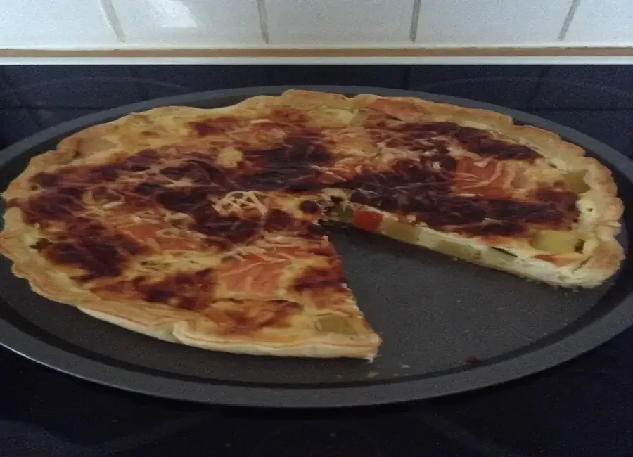 Quiche aux légumes et saumon