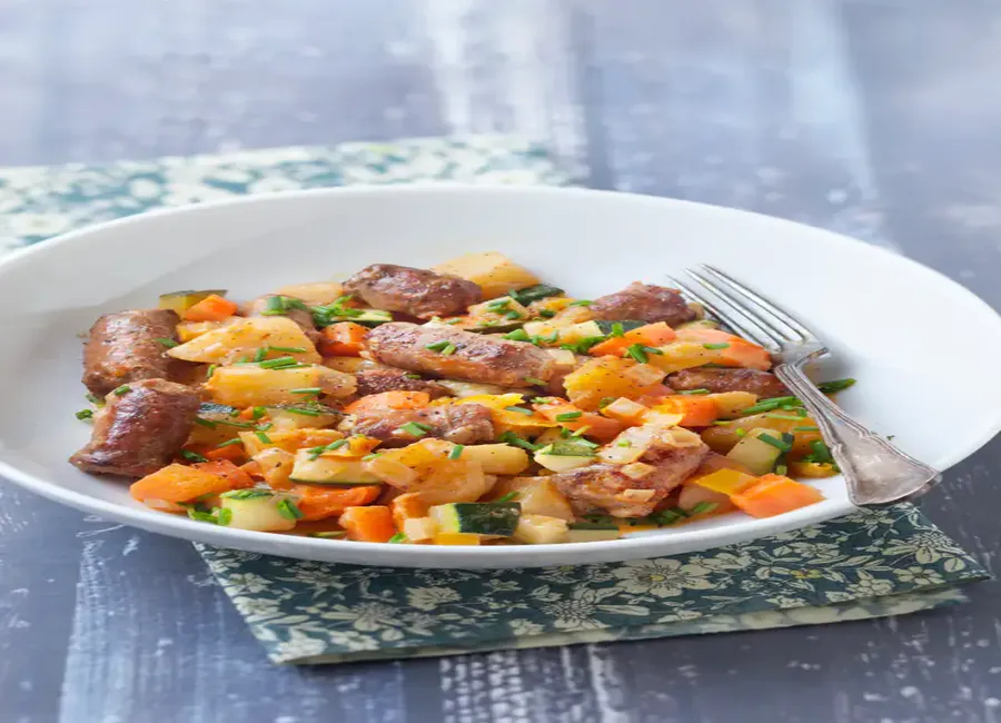 Poêlée de légumes aux merguez et chipo