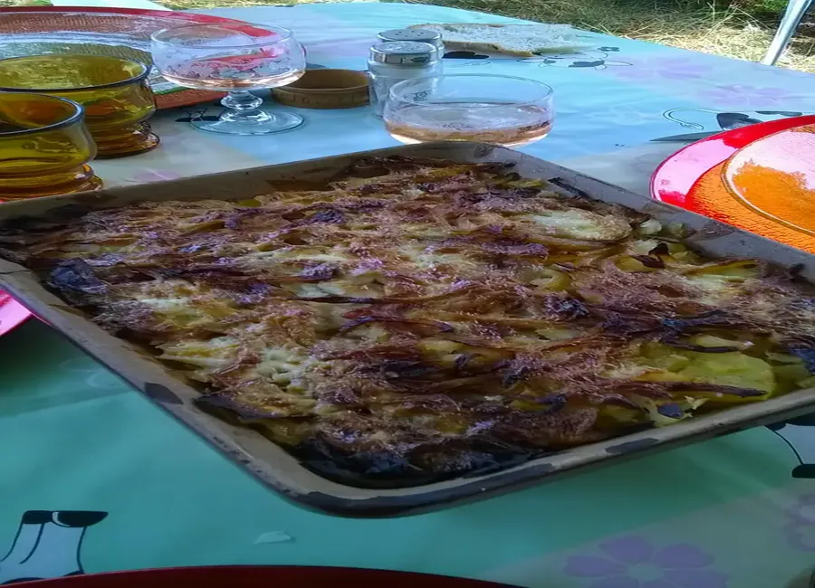 Gratin de morue aux oignons