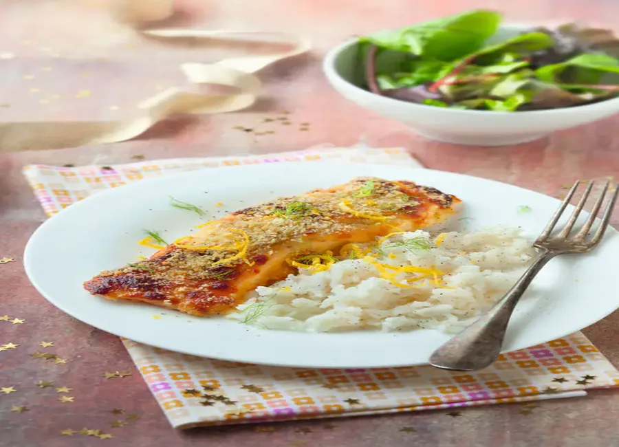 Saumon en croûte moutarde et parmesan