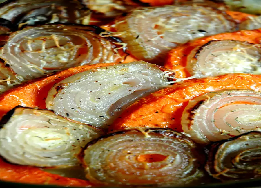 Gratin de potiron et d'oignons au comté