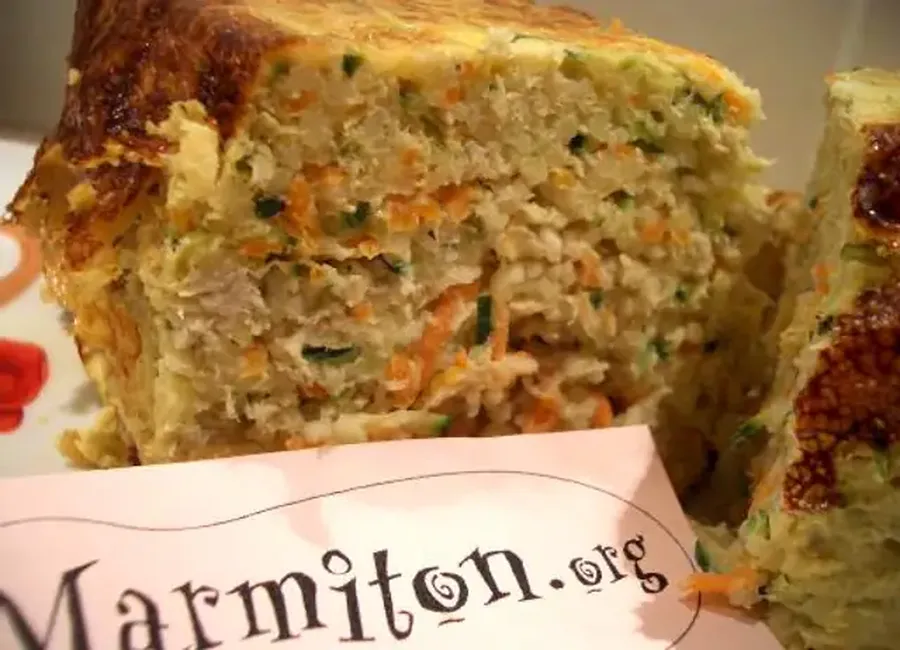 Pain léger de colin et courgettes