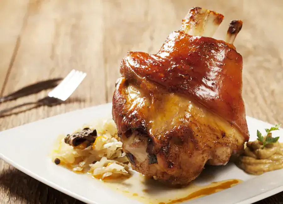Jarret de porc braisé au cidre
