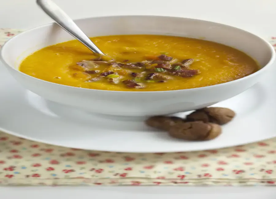 Velouté de potiron aux châtaignes