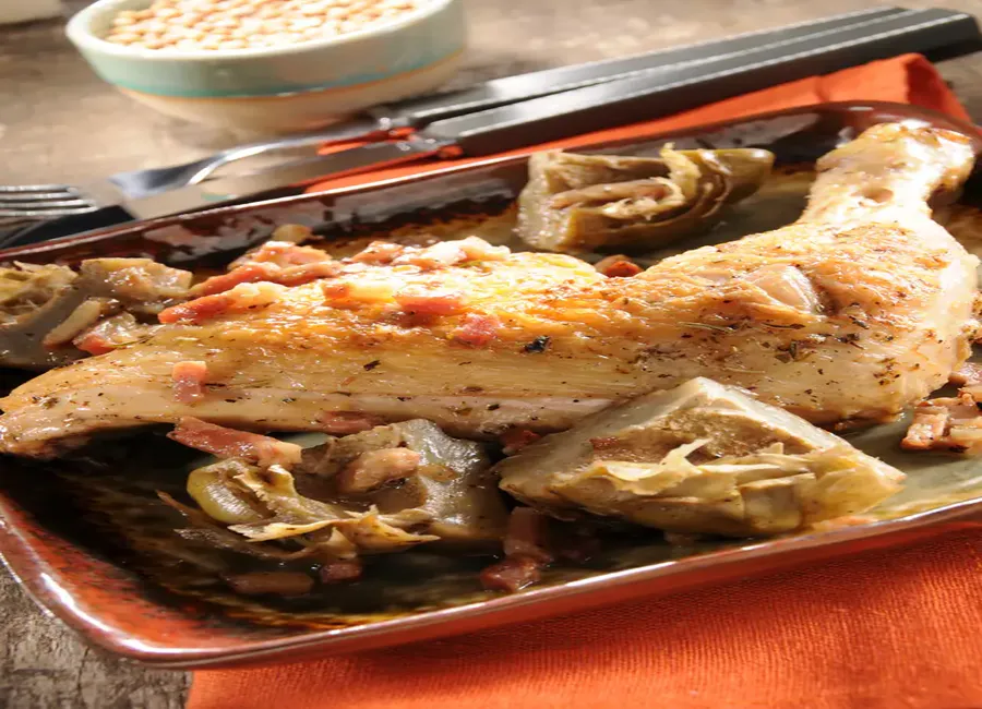 Poulet aux coeurs d'artichauts